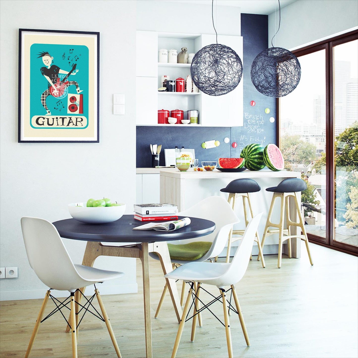 Rock Star Poster, Electric Guitar Player, Gallery Wall Decor
