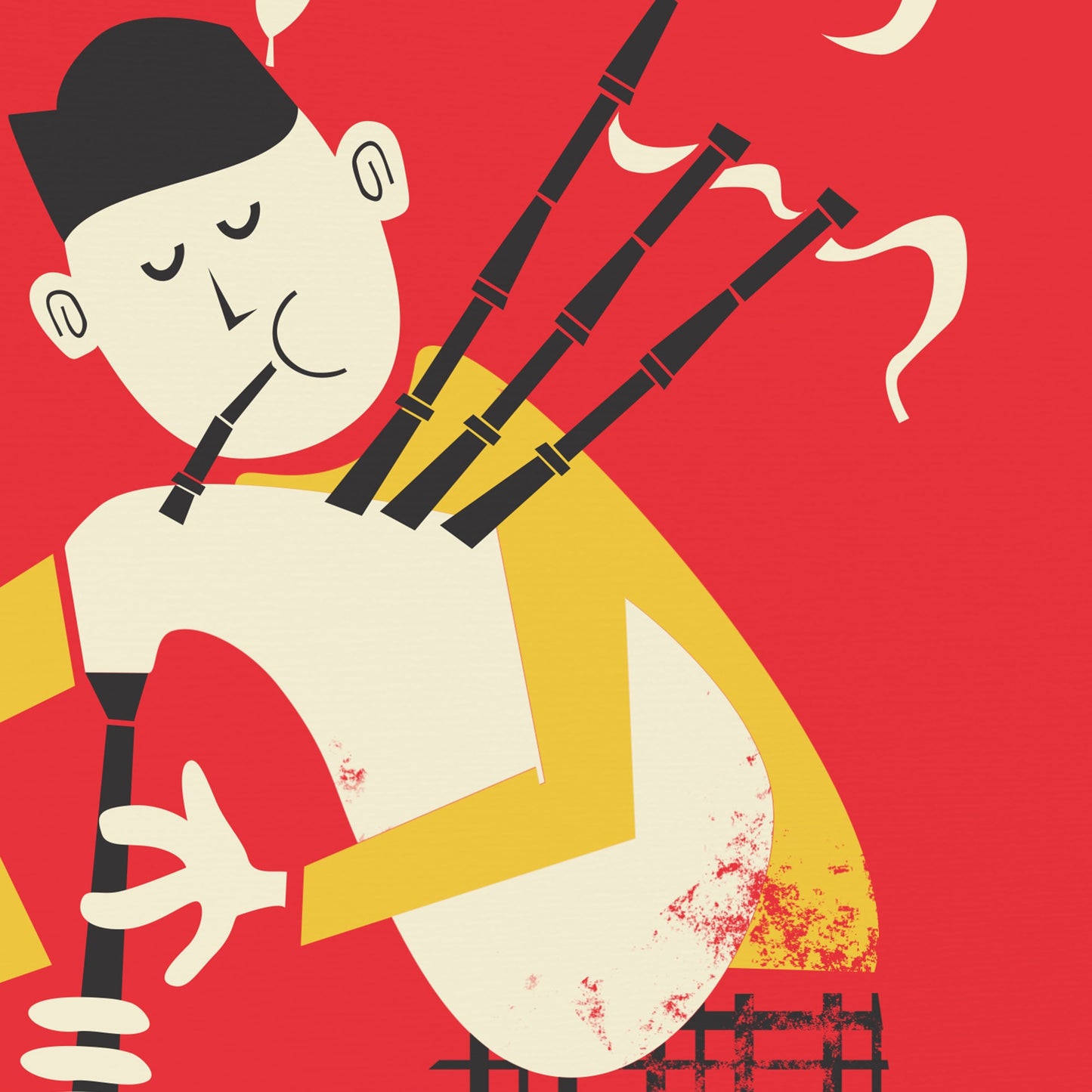 Bagpipes Print, Scotland Bagpipe Player Gift, Choose Your Colors & Name