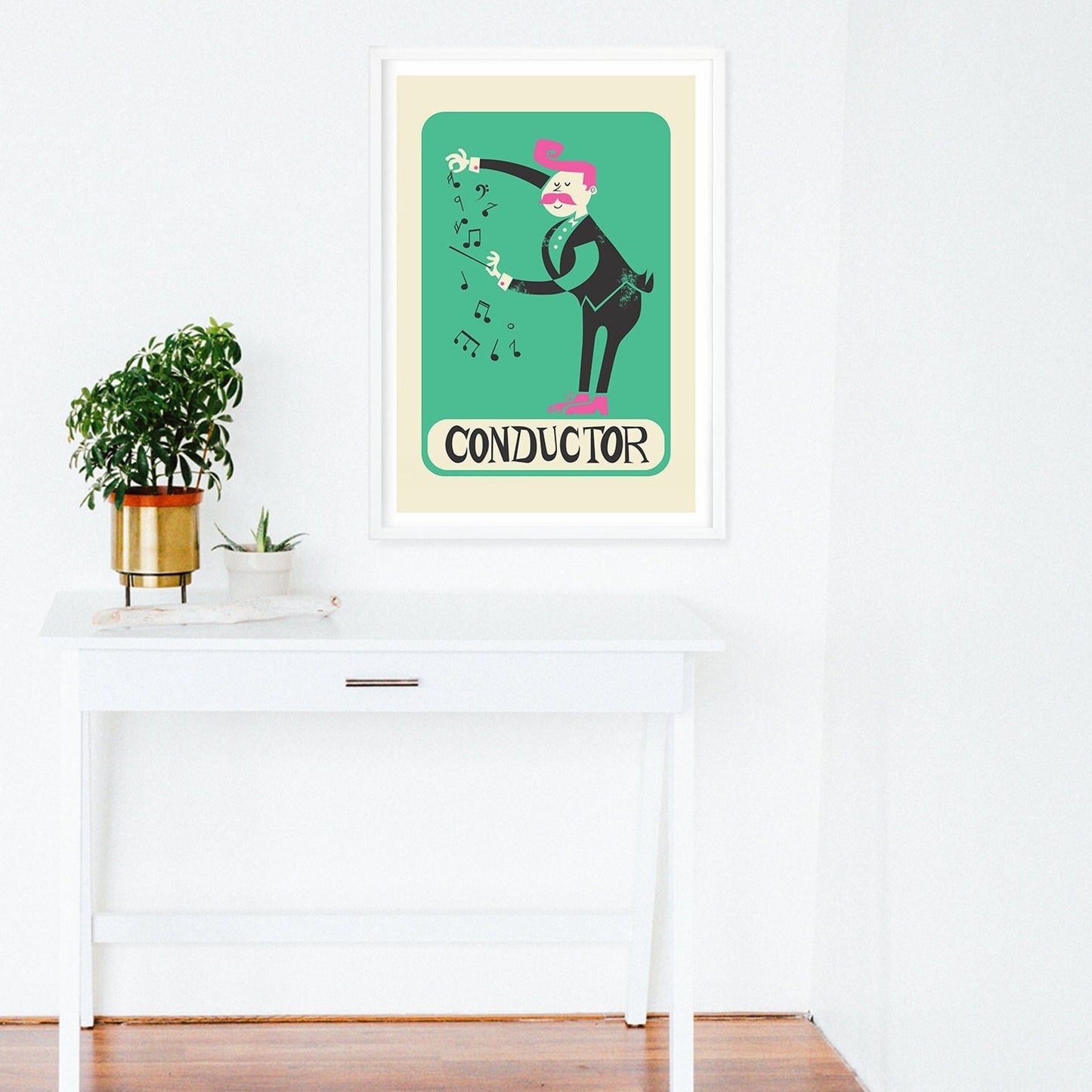 Orchestra Conductor Artwork Poster, Musician Graduation Gift Print, Fun Music Gift Illustration