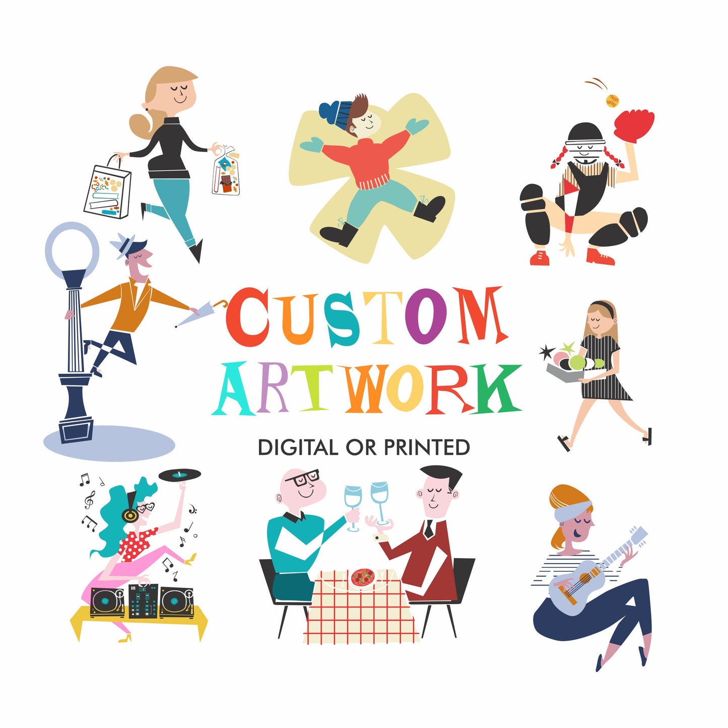 Commissioned Digital Portrait, Family Portrait, Custom Drawing Digital Portrait