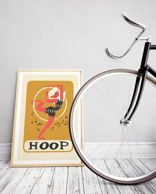 Rhythmic Gymnastics Hoop Poster, Teammate Personalized Birthday Present, Hanukkah Gift, Girl Dancer