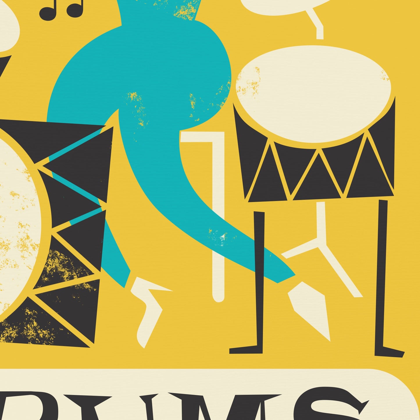 Drummer Girl Poster Print, Gift for Musician, Rock Star Drums, Gift For Best Friend