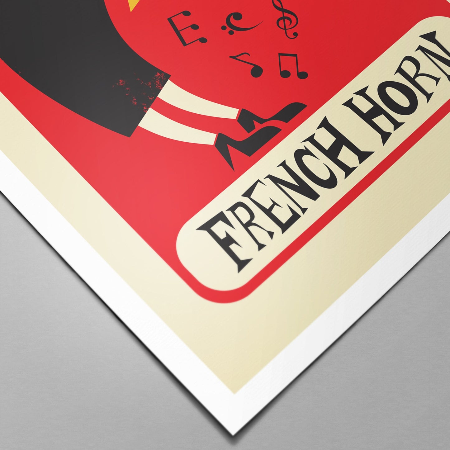 French Horn Gift For Girlfriend, Romantic Mid Century Poster, Change Text