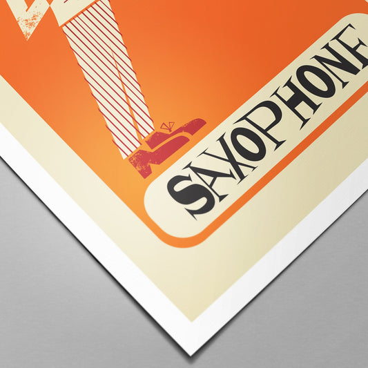Saxophone Print, Jazz Player Vintage Poster, Music Gift Birthday Boyfriend Rock