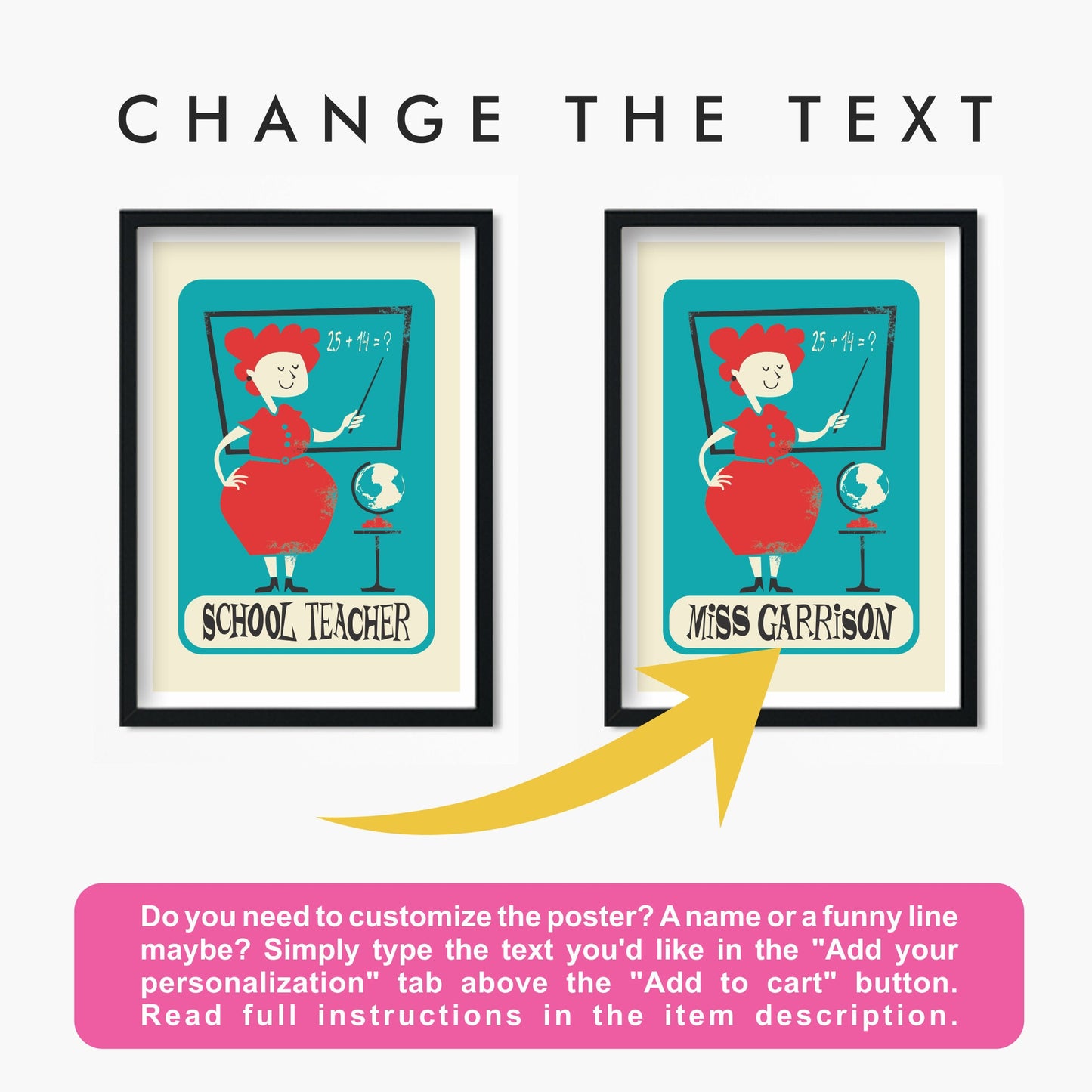 Set Of Two Teachers Prints, Teacher Appreciation Posters, End Of Term School Gift