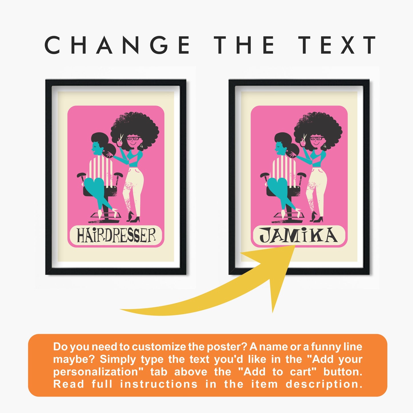 Hairdresser Birthday Gift Poster, Hair Stylist Salon Gift For Female Coworker