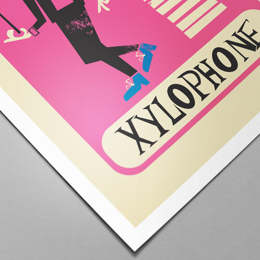 Unique Xylophone Poster, Valentine's Day Gift, Choose Your Colors, Nursery Decor Kids
