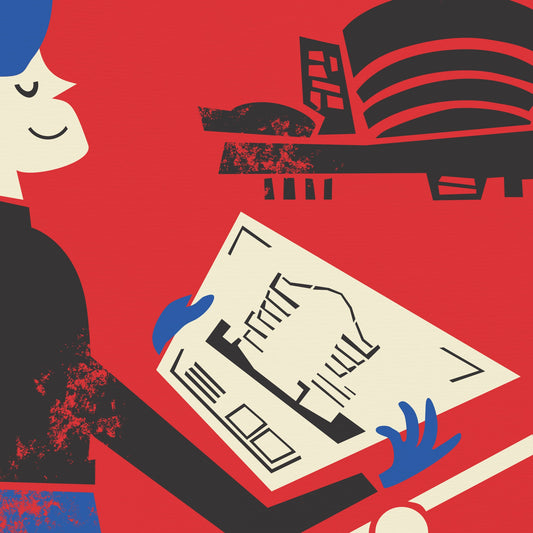 Gift For Architect Poster, Retro Mid Century Modern Print, Choose Your Colors