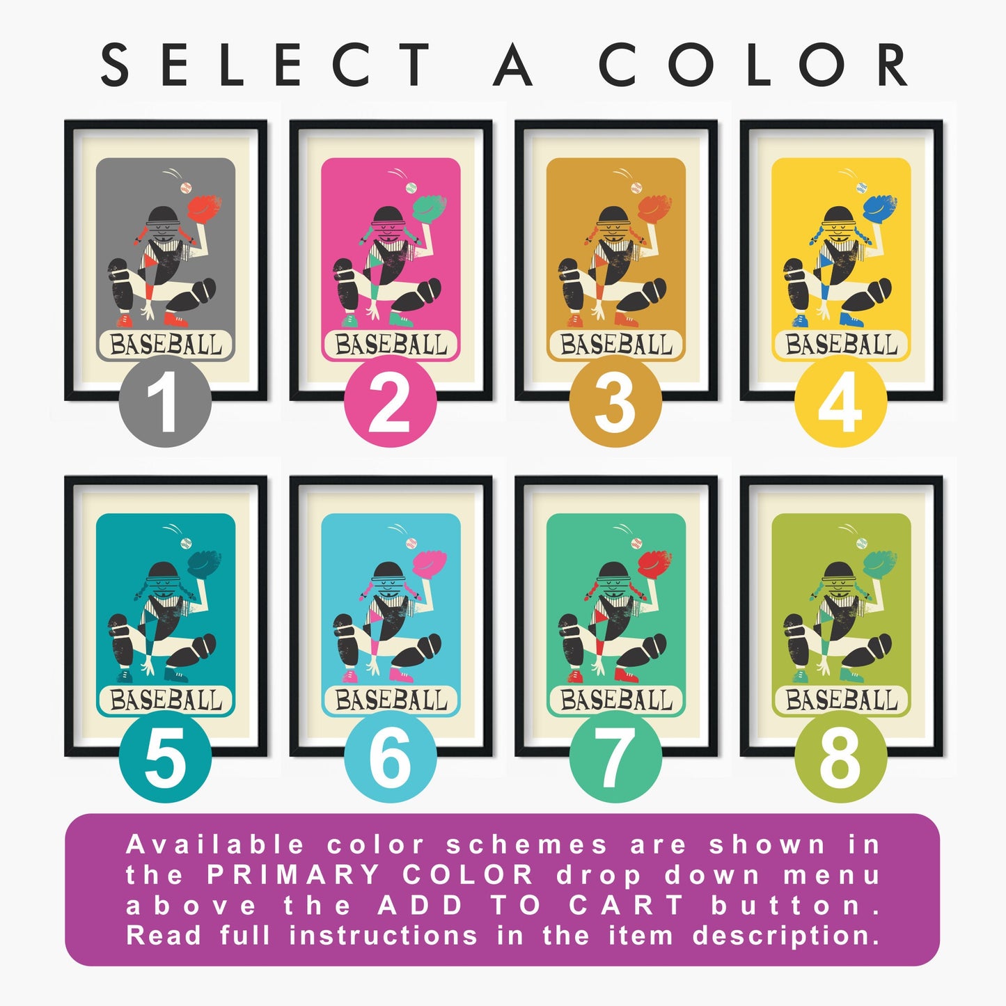 Baseball Catcher Girl Poster, Softball Teammate Birthday Christmas Hanukkah Gift, Child's Sports Team