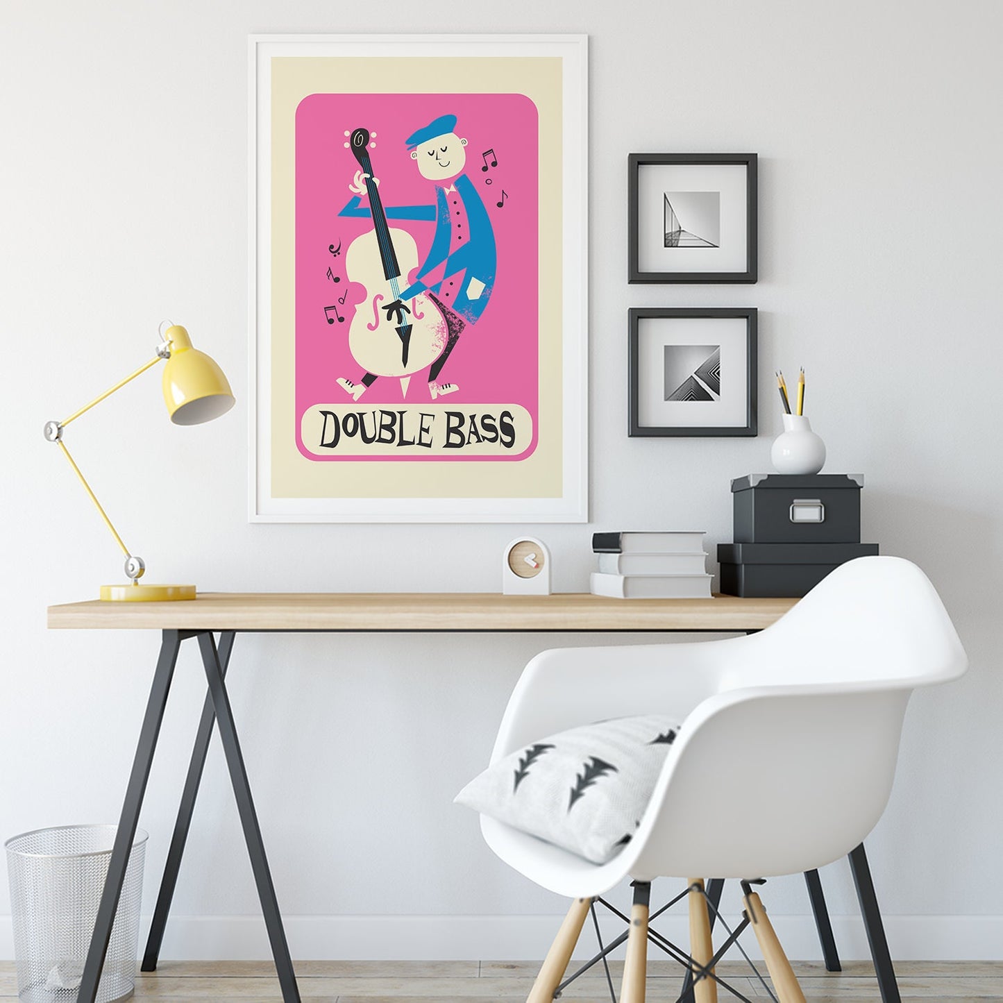 Double Bass Poster Print, Player Music Passionate Instrument, Hanukkah Gift, Art Idea For Music Room