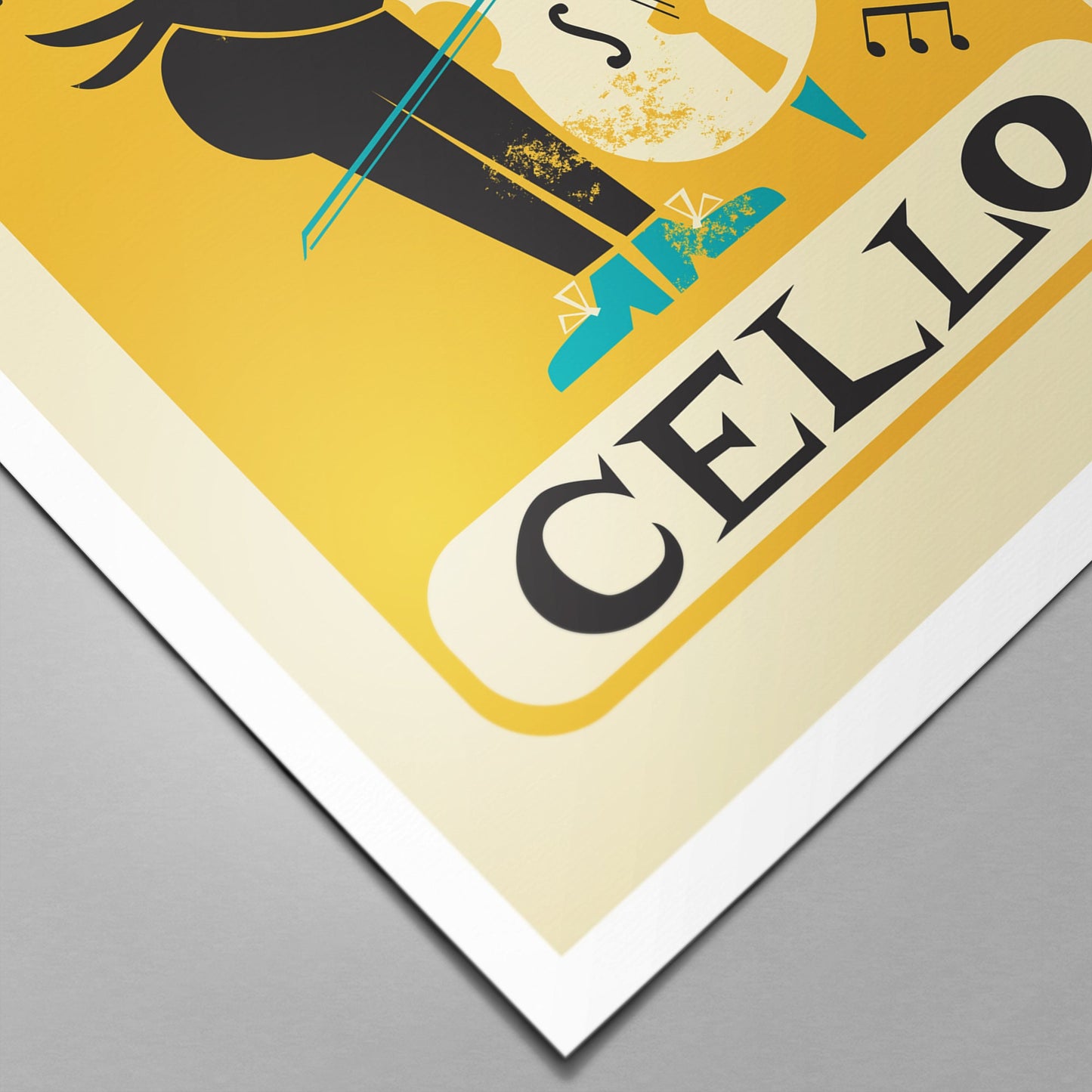 Male Cellist Player, Cello Gift Poster, Instrument Jazz Art, Nerdy Birthday Gift