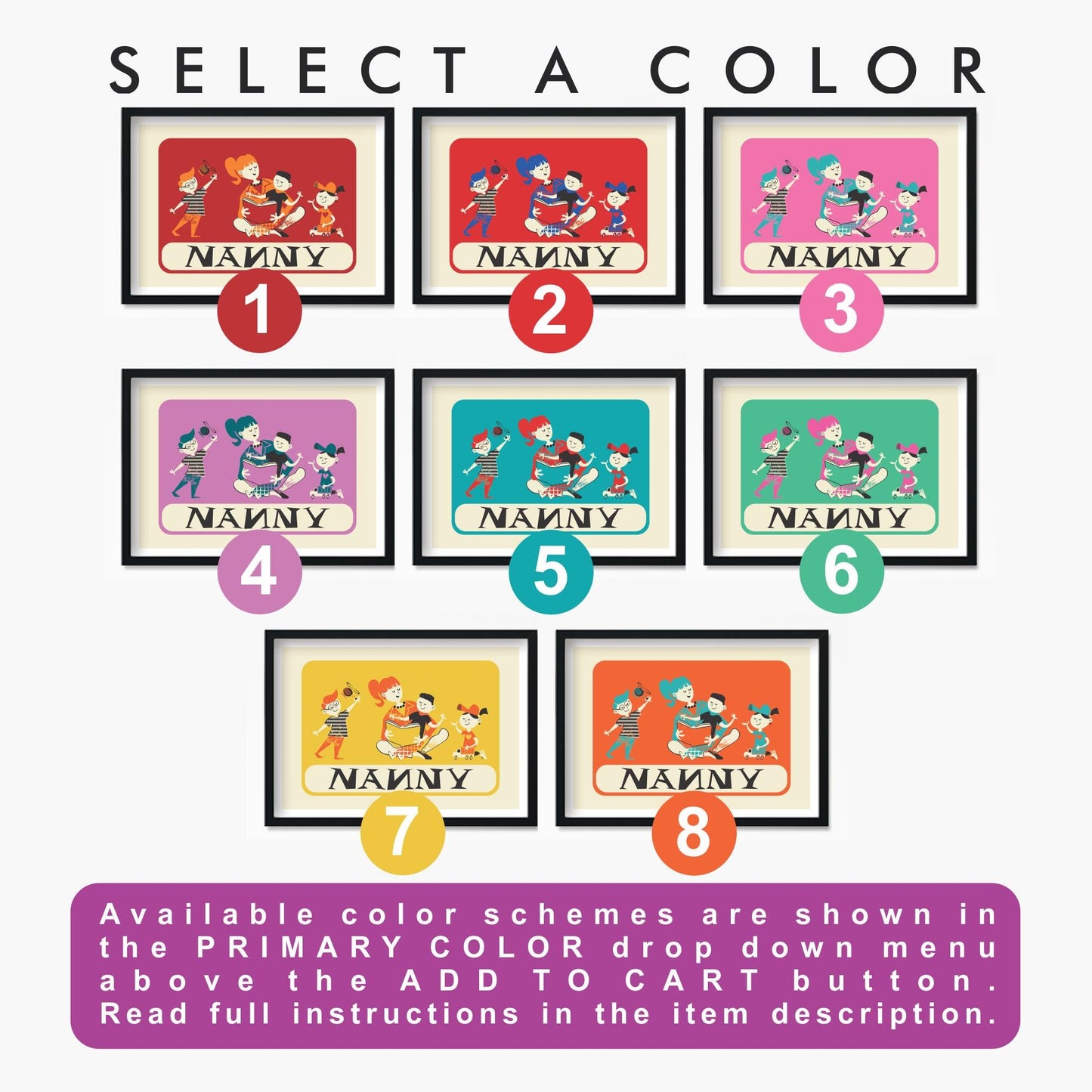 Personalized Set Of Nanny Posters, Babysitter Goodbye Gift, Au Pair Prints, Fun Wall Nursery Art