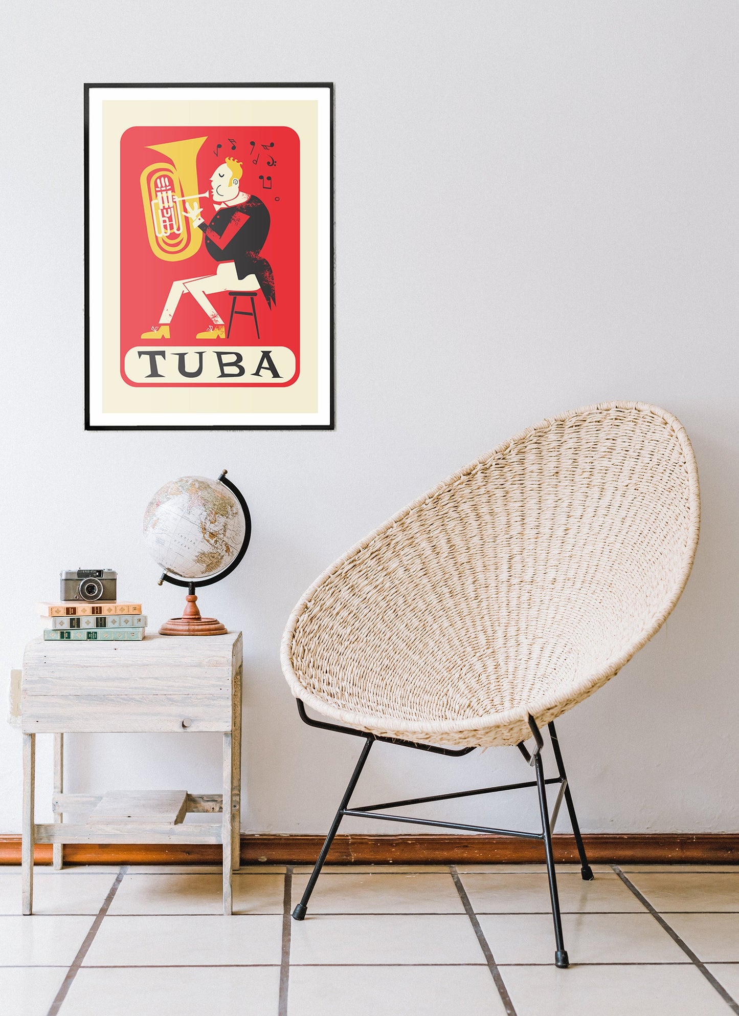 Personalized Tuba Poster, Classic Music Player, Gift Student Teacher Print