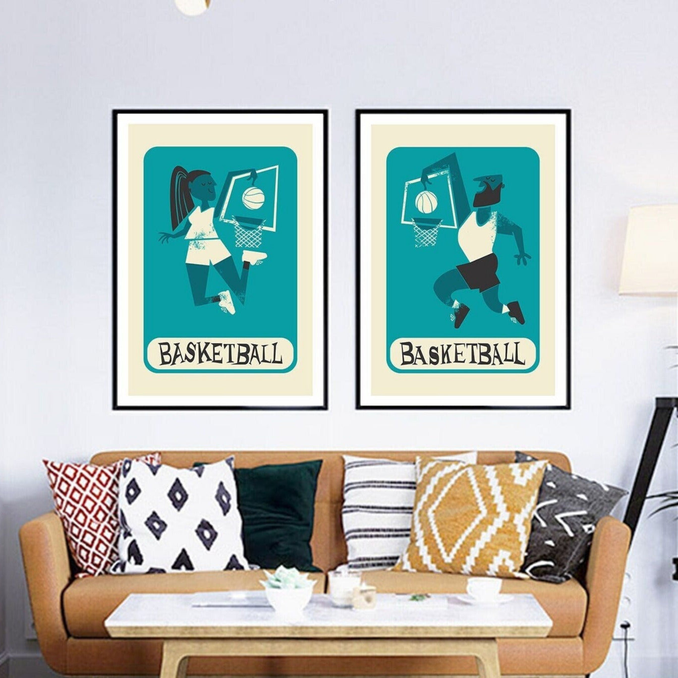 Set Of Two Basketball Players, Custom Coach Appreciation Gift, Mid 50s Posters, Game Season