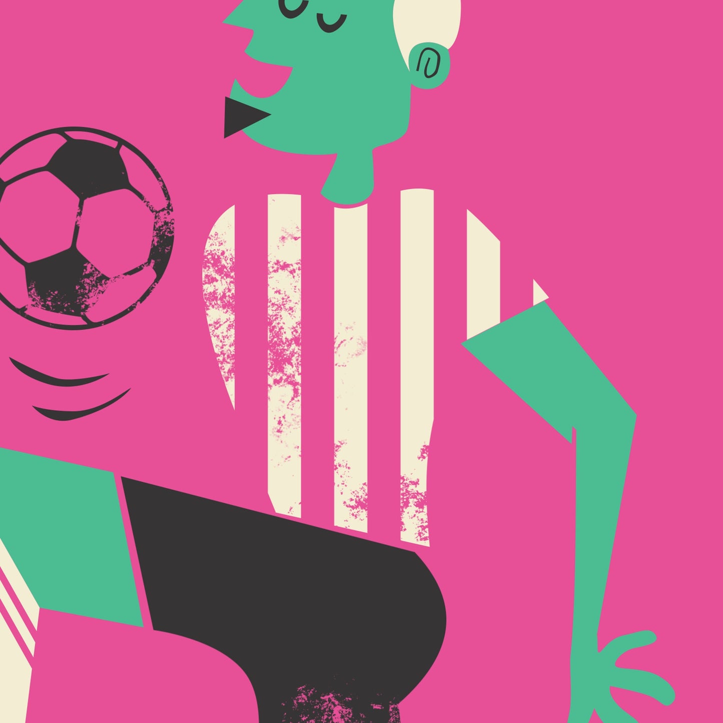 Sport Man Cave Wall Decor, Game Room Football Soccer Player Print, Fine Art Quality