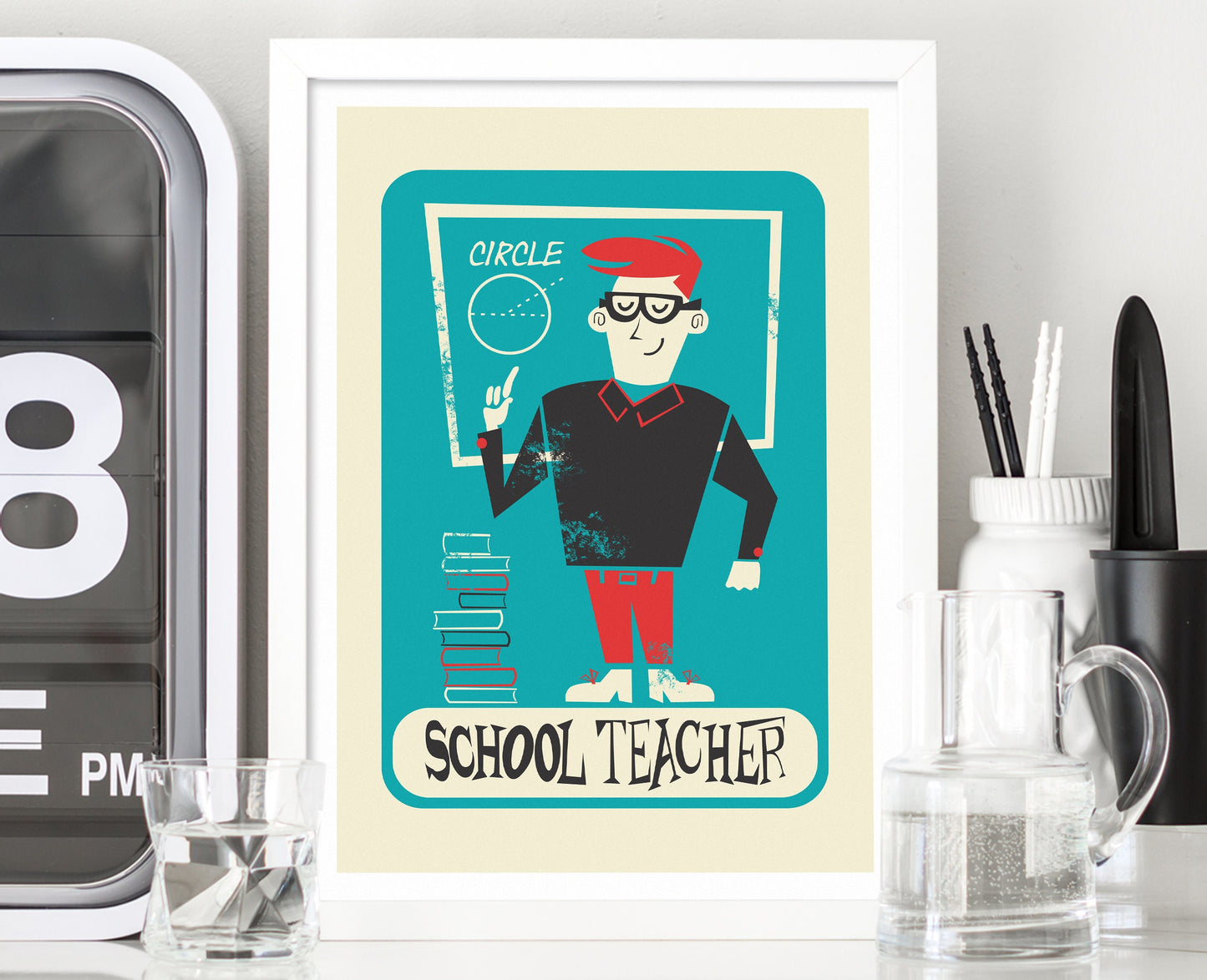 School Teacher Vintage Print, Personalized Poster For Best Teacher, Appreciation Gift From Student