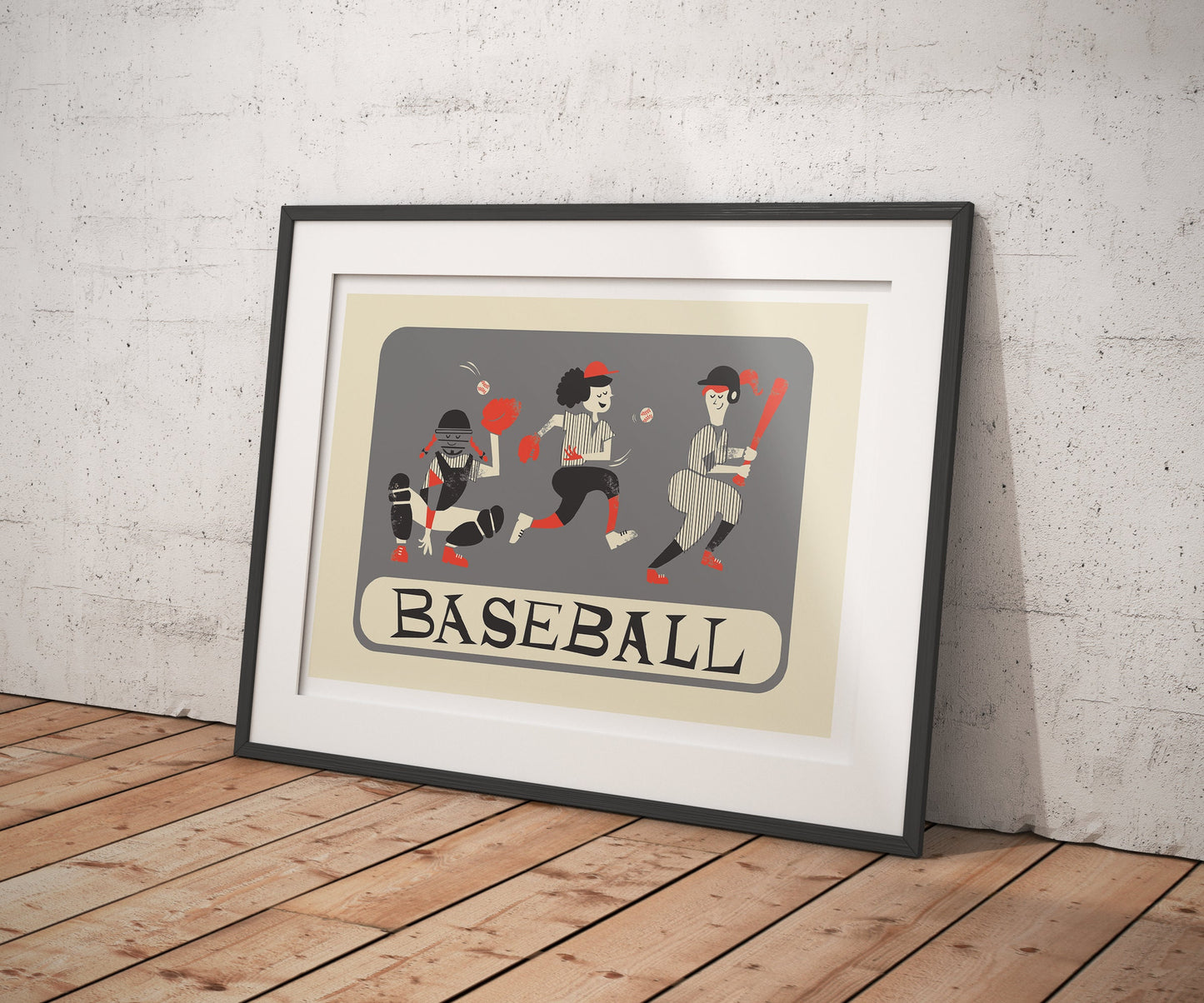 Baseball Team Poster, Softball Teammate Gift, Woman Empowerment Wall Art Decor