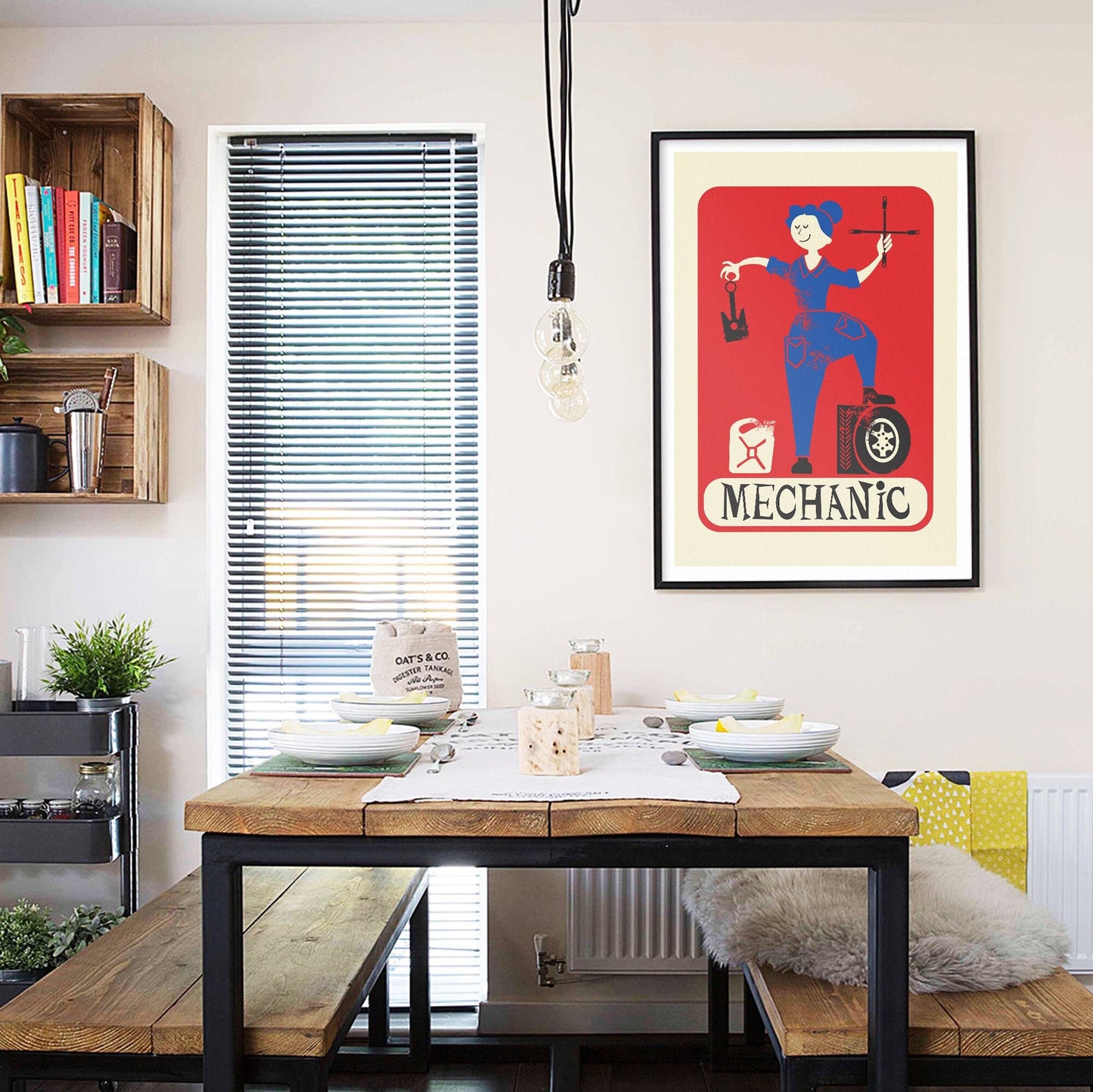 Mechanic Custom Funny Artwork Poster, Retro Oldschool Birthday Present Gifts