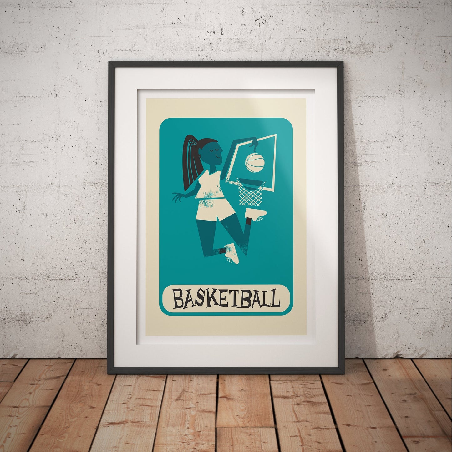 Basketball Teammate Gift, Modern Sports Poster, Teen Room Wall Decor, Support Women