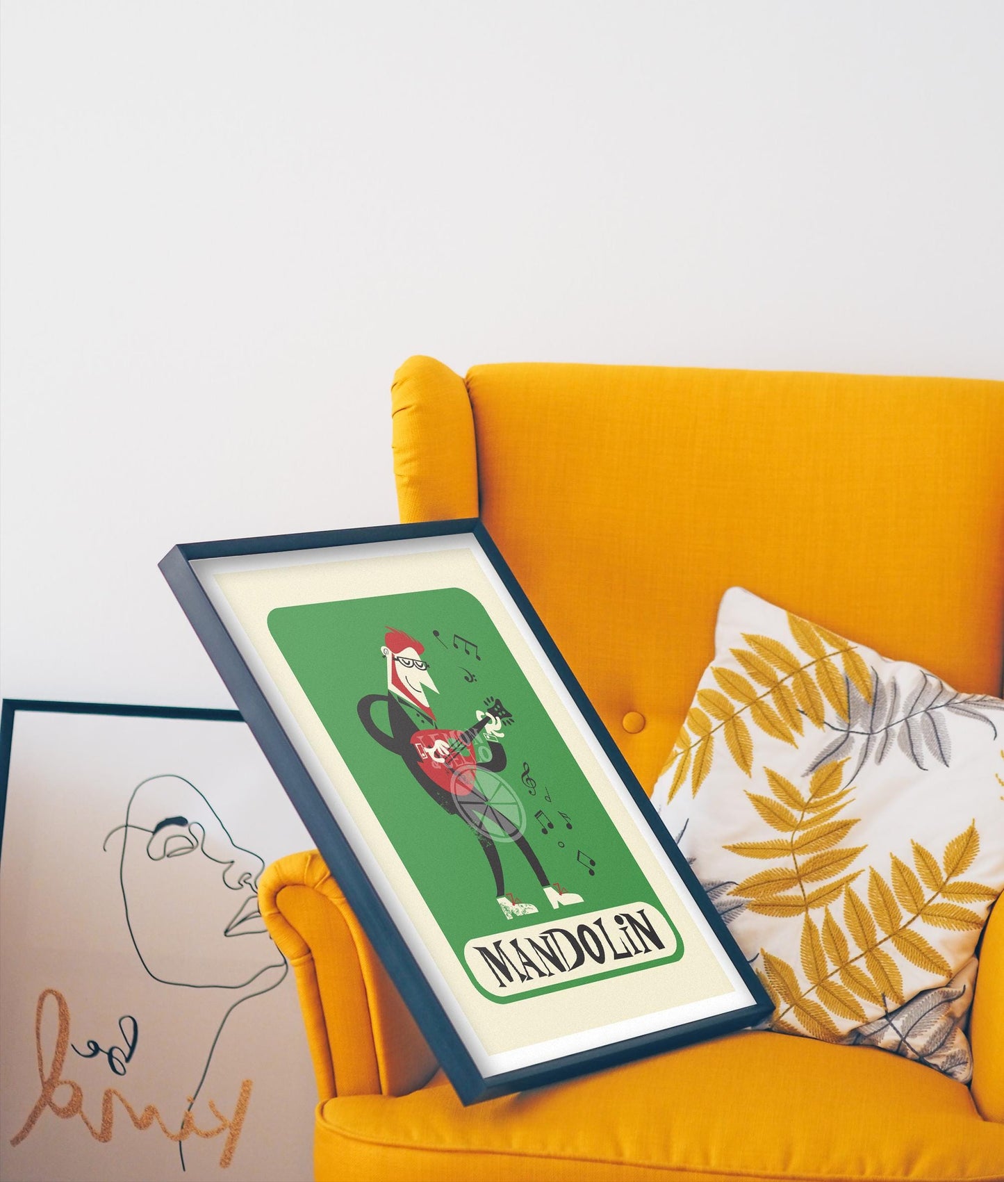 Mandolin Print, Music Player, Add Your Personalization, Studio Gallery Wall Decor
