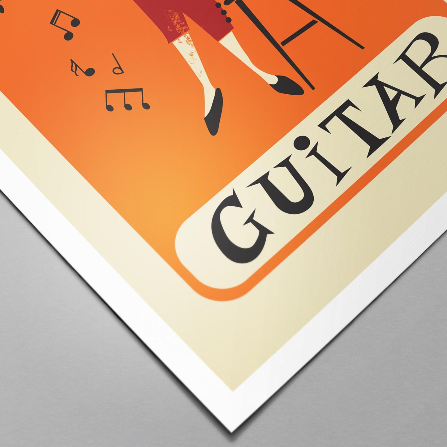 Acoustic Guitar Print, Musician Gift, Personalize Text, Music Lover Gallery Wall Decor