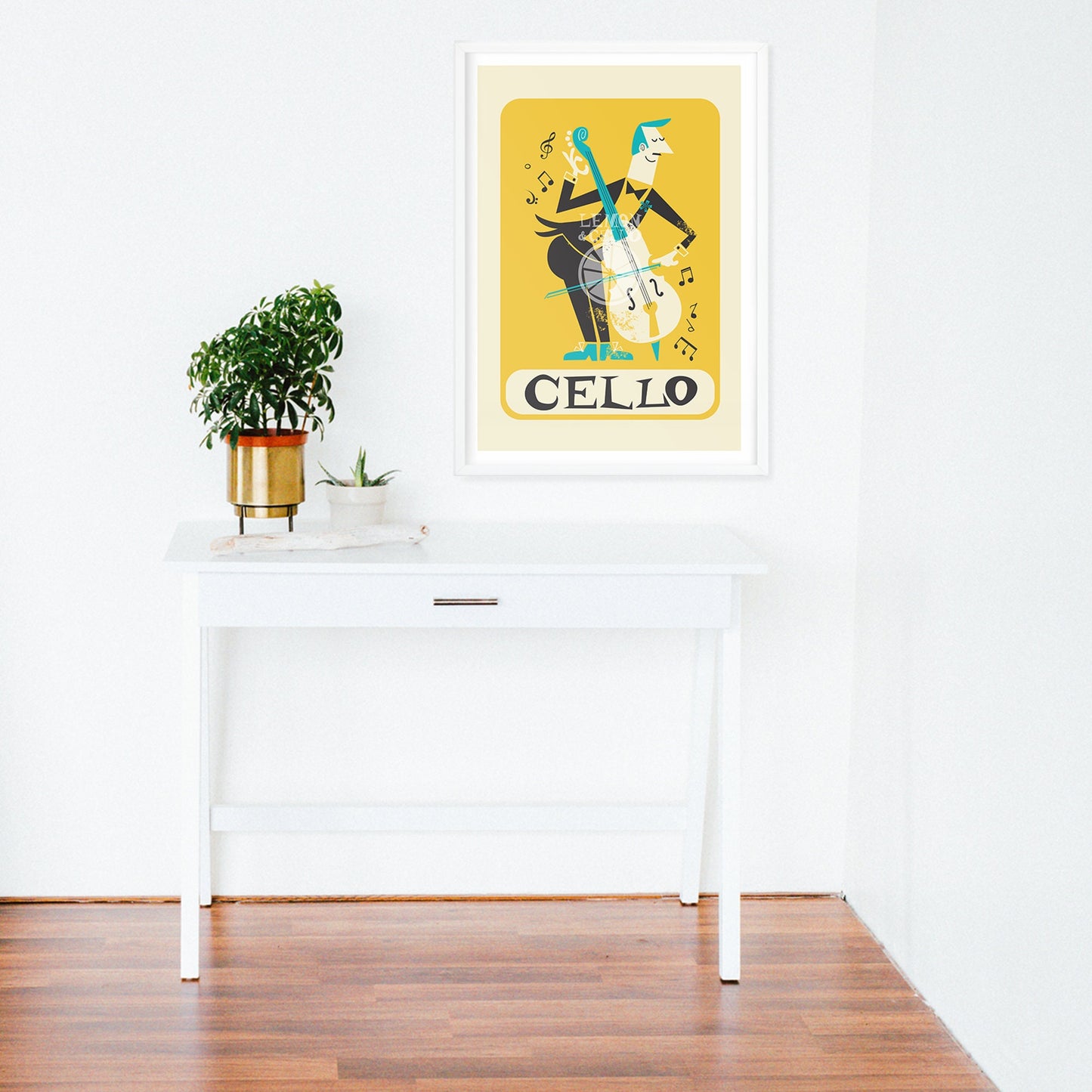 Male Cellist Player, Cello Gift Poster, Instrument Jazz Art, Nerdy Birthday Gift