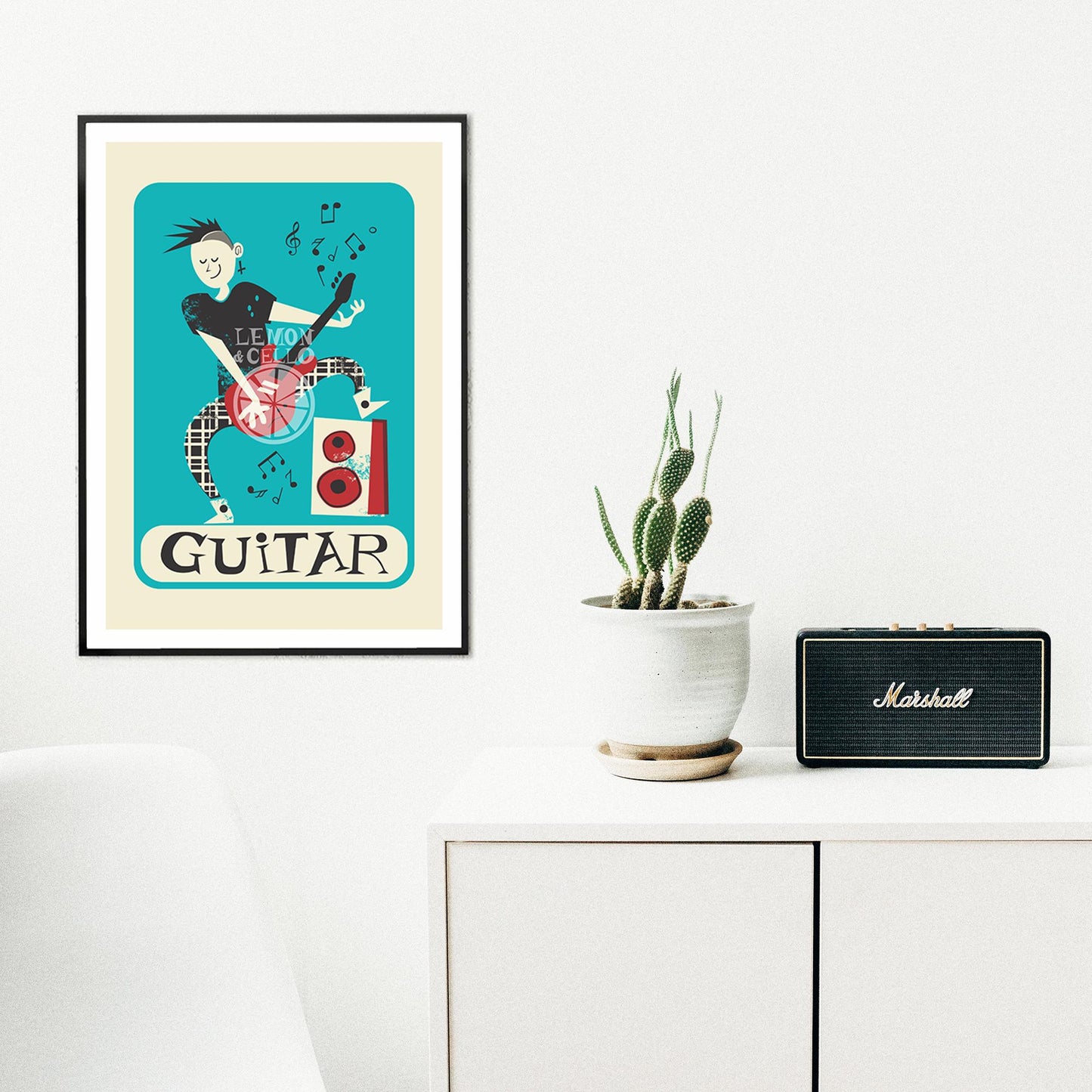 Rock Star Poster, Electric Guitar Player, Gallery Wall Decor
