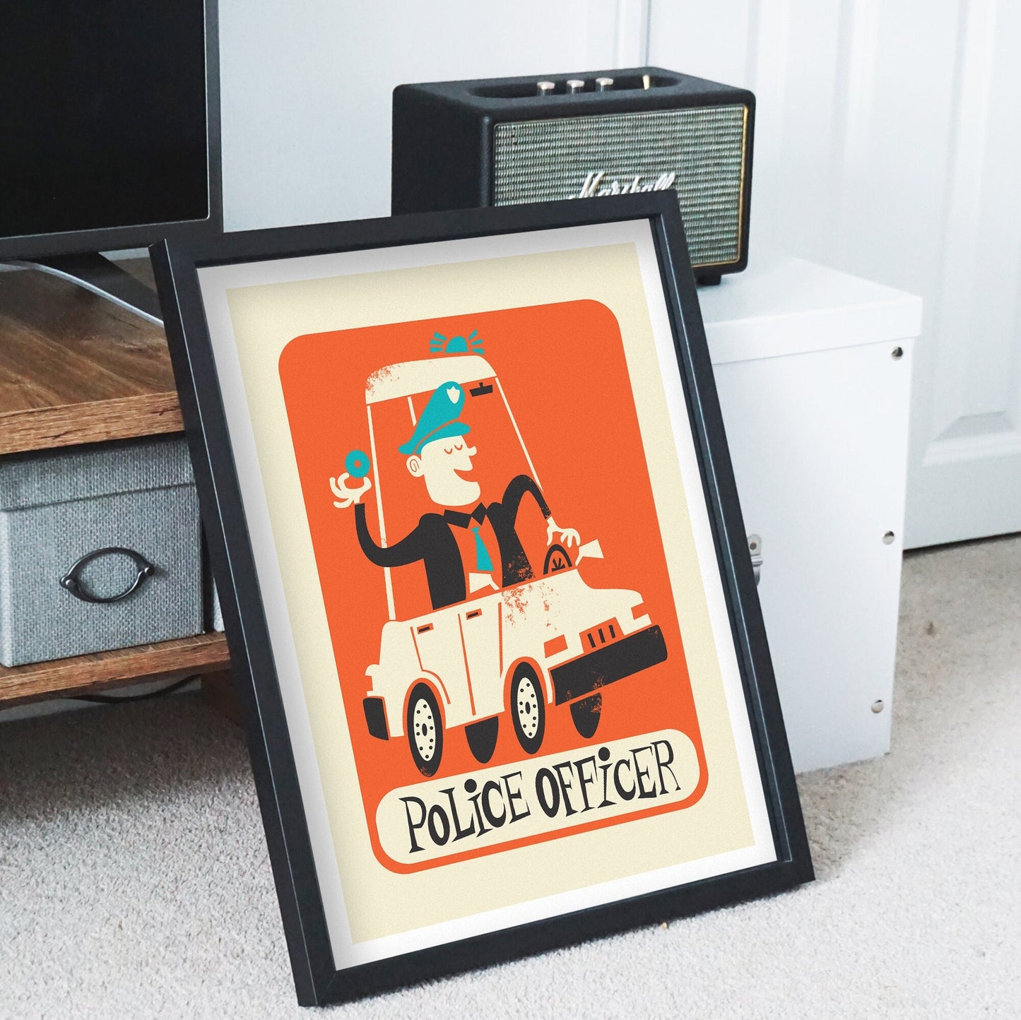 Gift For Police Officer, Academy Instructor Poster, Vintage Style Print, Retirement Gift