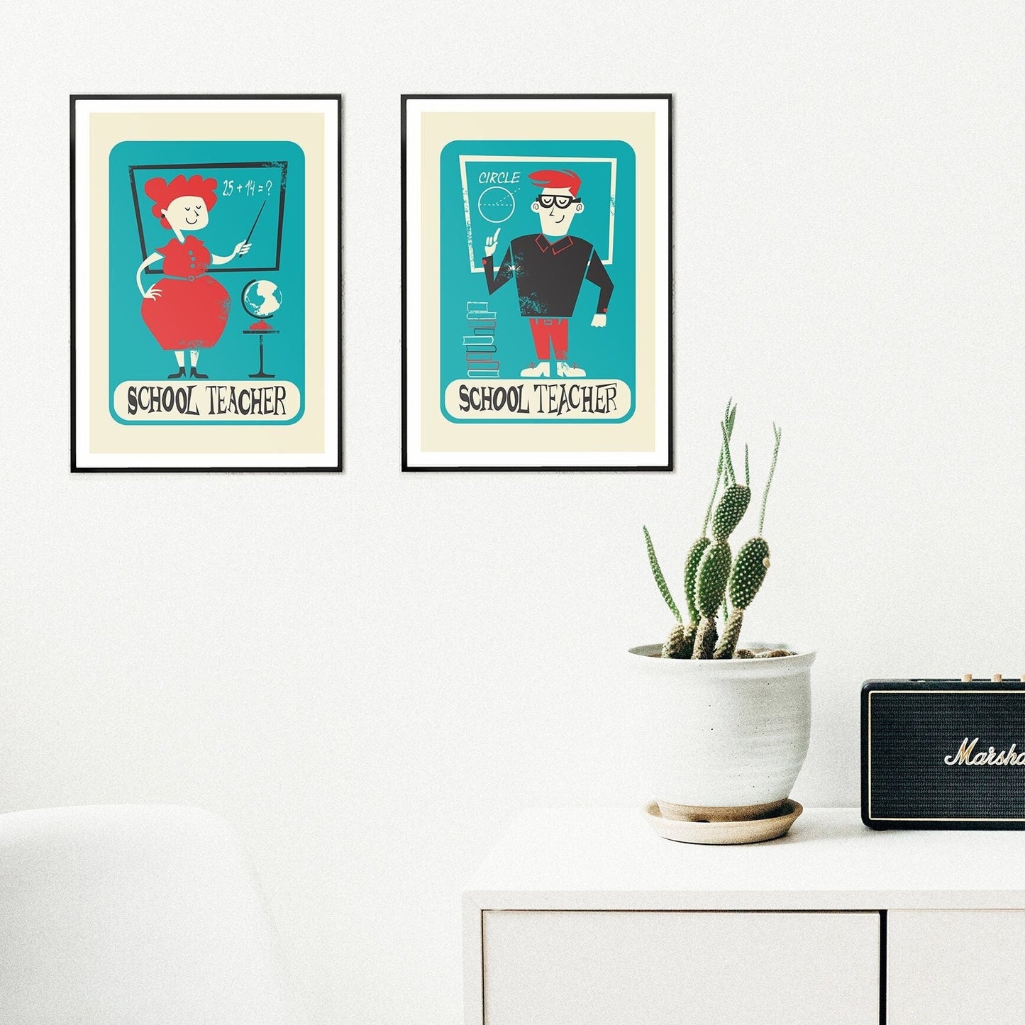 Set Of Two Teachers Prints, Teacher Appreciation Posters, End Of Term School Gift