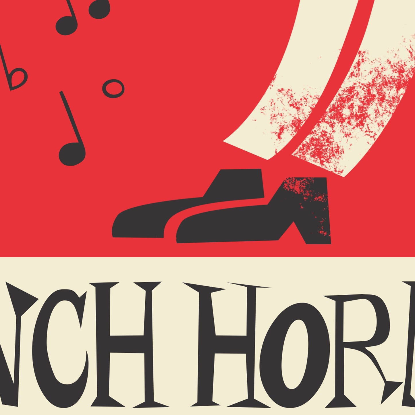 French Horn Poster, Add Your Favourite Name, Brass Instruments Art Music Print