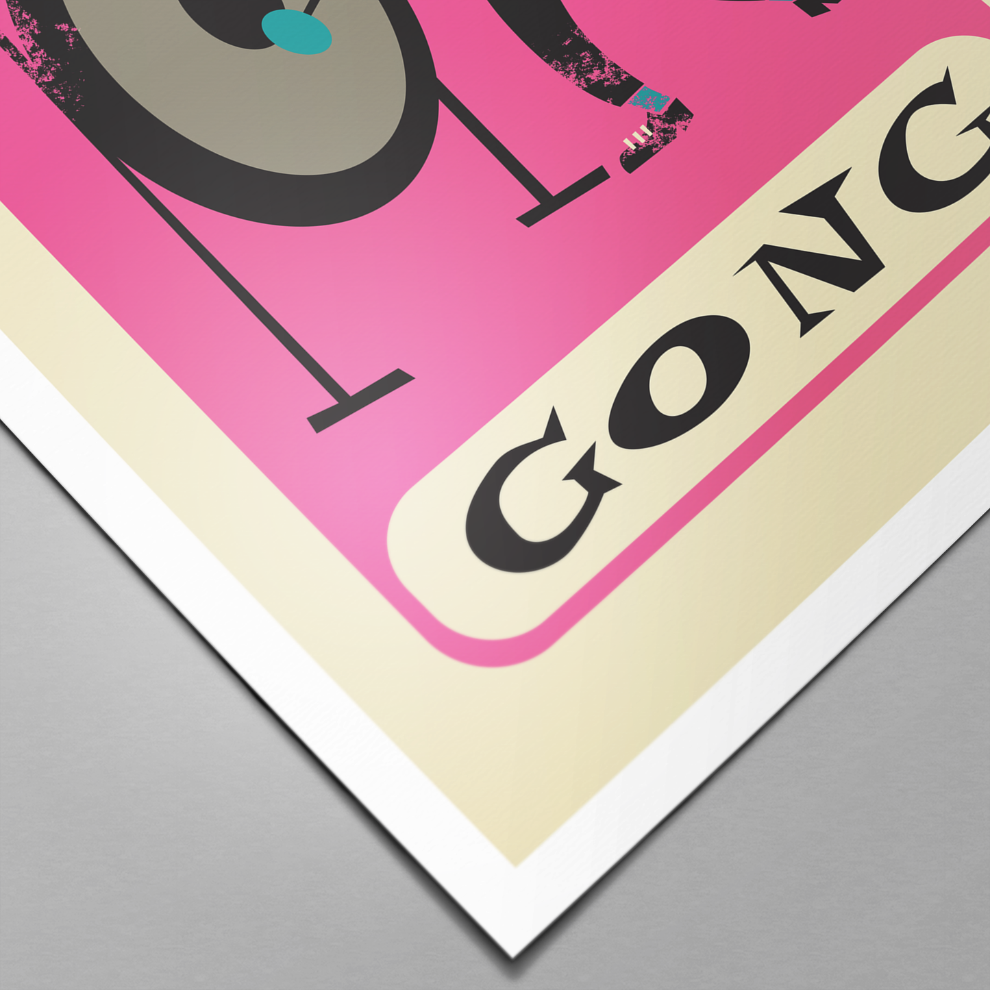 Gong Player Print, Musician Wall Art, Pop Art Poster, Mid Century Music Decor