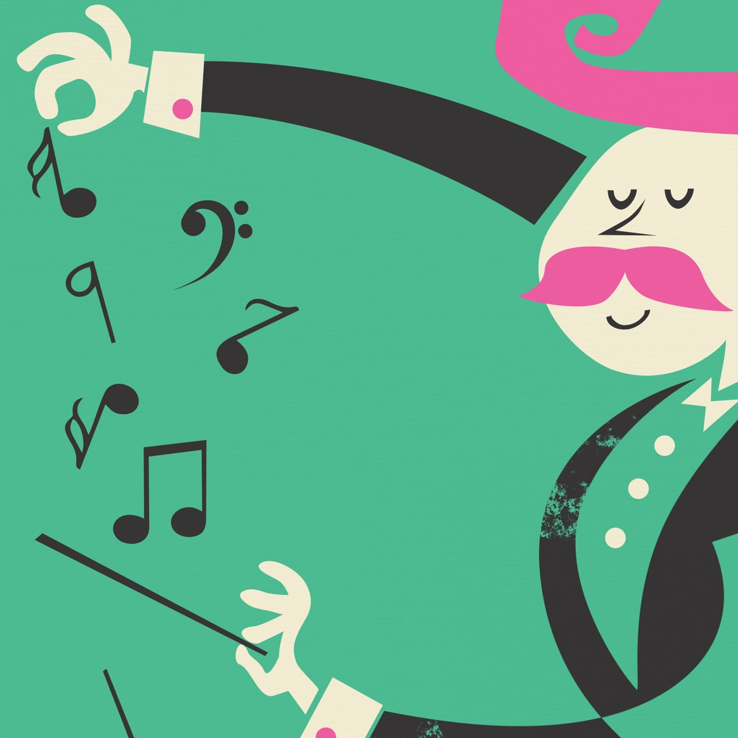 Orchestra Conductor Artwork Poster, Musician Graduation Gift Print, Fun Music Gift Illustration