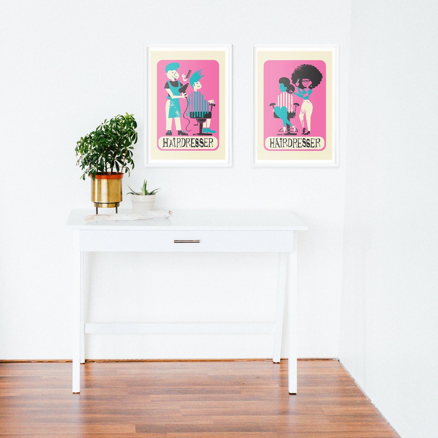 Hairdresser Personalised Set Of Prints, Add Your Favourite Names, Salon Decor Mid 50s Classic Posters