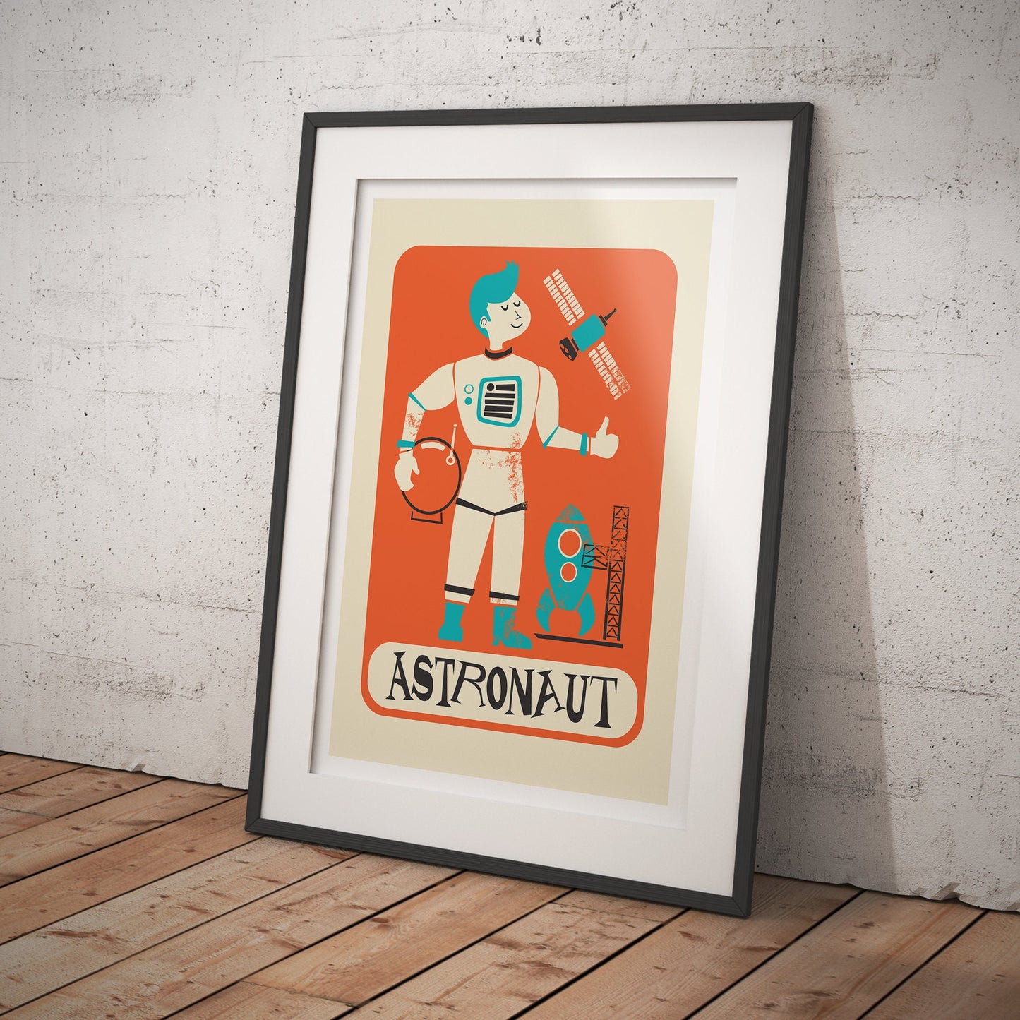 Astronaut Print, Space Nursery & Kids Bedroom Decor, Birthday Gift Boys, Personalized Poster