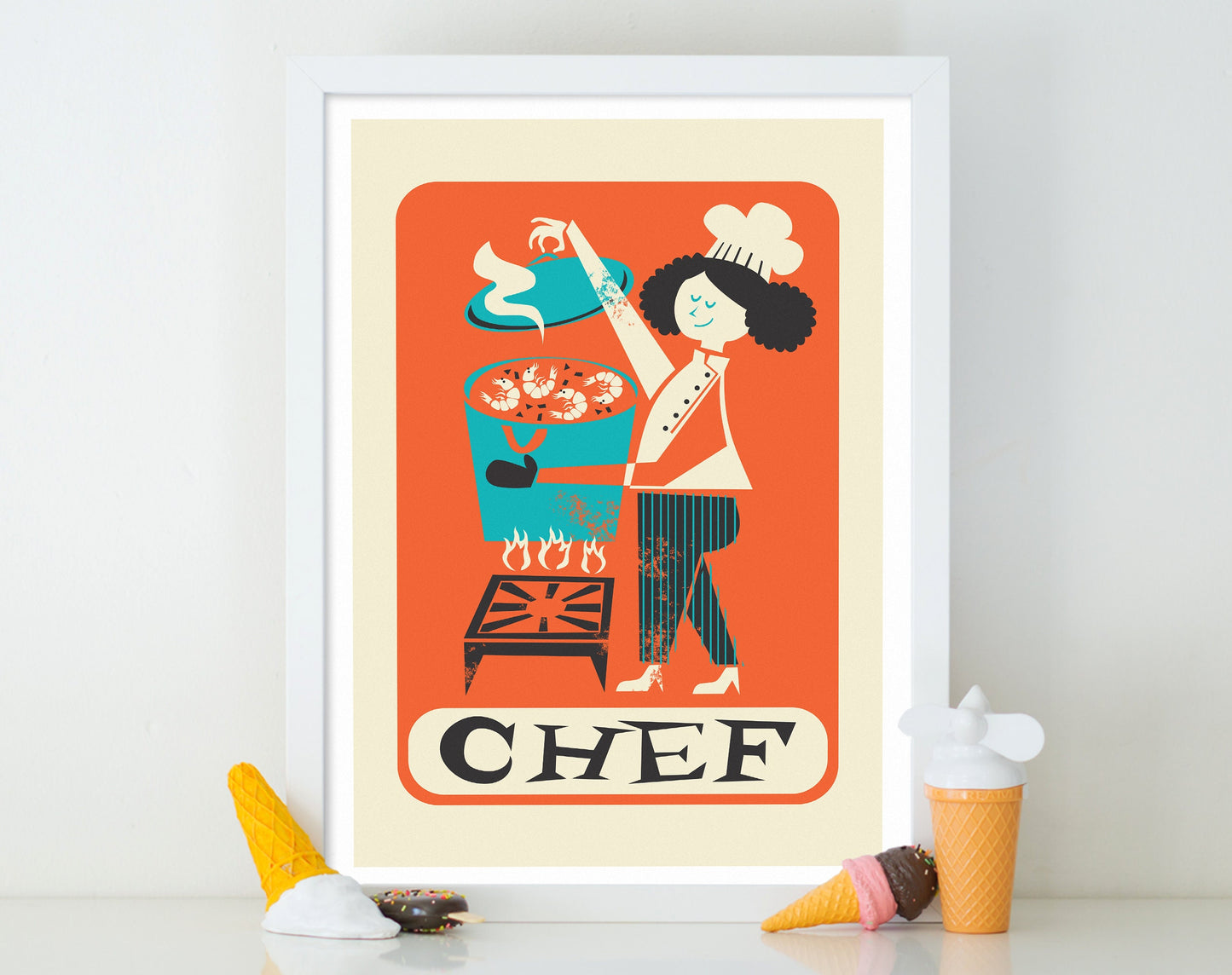 Gift For Chef, Vintage Style Funny Poster, Kitchen Wall Decor, Chef Baking Gifts