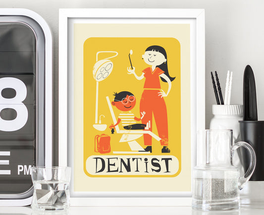 Gift For Dentist, Custom Personalized Artwork Poster, Mothers Day Birthday Gift, Orthodontist