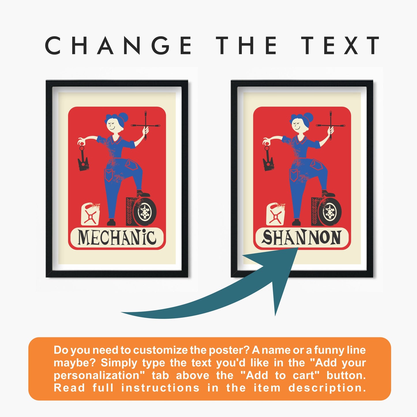 Set Of Two Mechanic Posters, Diesel Auto Gifts, Funny Custom Personalised Set Of Prints