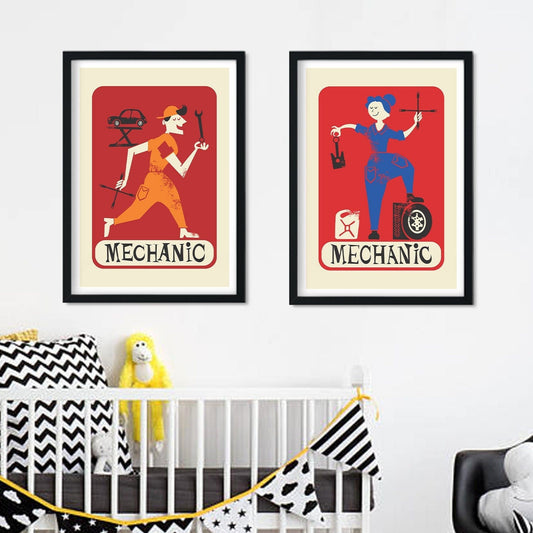Set Of Two Mechanic Posters, Diesel Auto Gifts, Funny Custom Personalised Set Of Prints