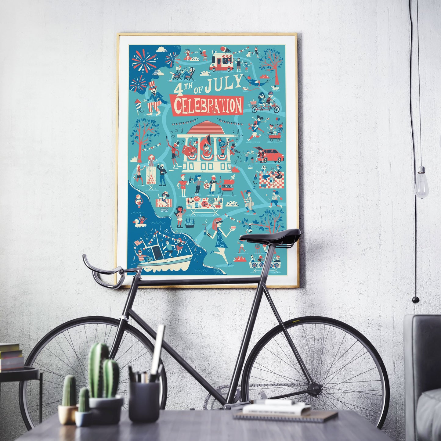 4th of July Print, USA Patriotic Gallery Wall Art Office, Independence Day, American Memorial