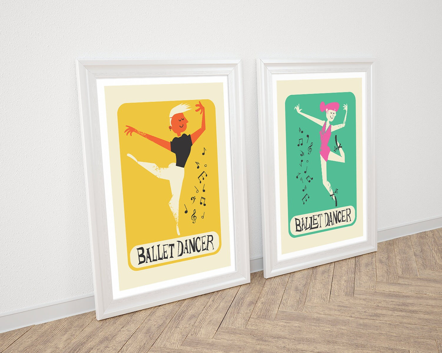 Custom Personalised Set Of Two Dancer Prints, Ballet Lover, Dance Teacher Gift