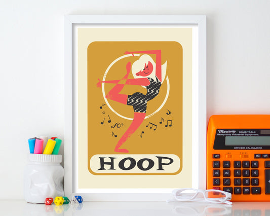 Rhythmic Gymnastics Hoop Poster, Teammate Personalized Birthday Present, Hanukkah Gift, Girl Dancer