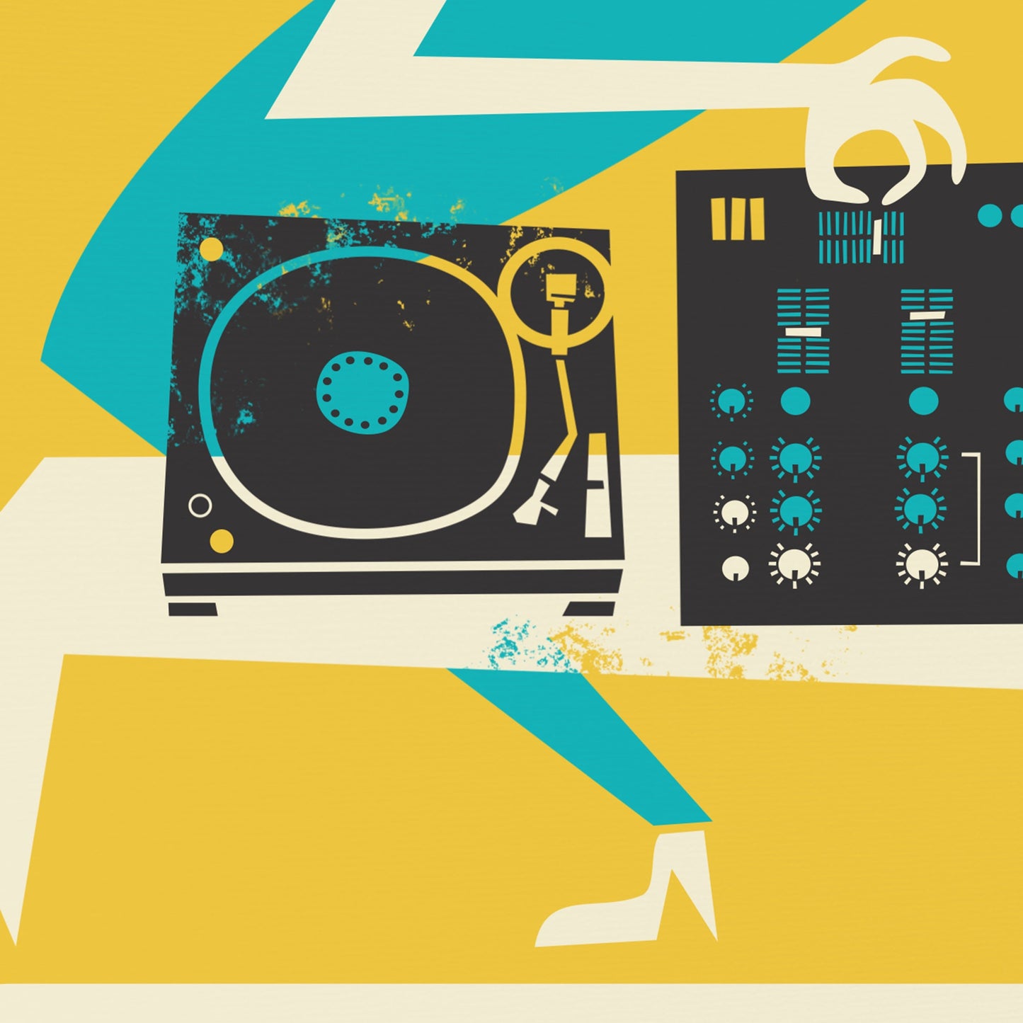 Dj Gift Poster, Gift for Musician, Art Drawing  Print, Gift Idea Sister From Brother