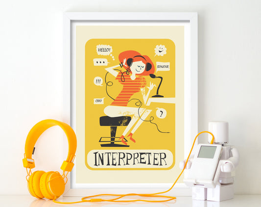 Thank You Gift For Interpreter, Appreciation Coworker Retirement Gift Women, Translator Poster