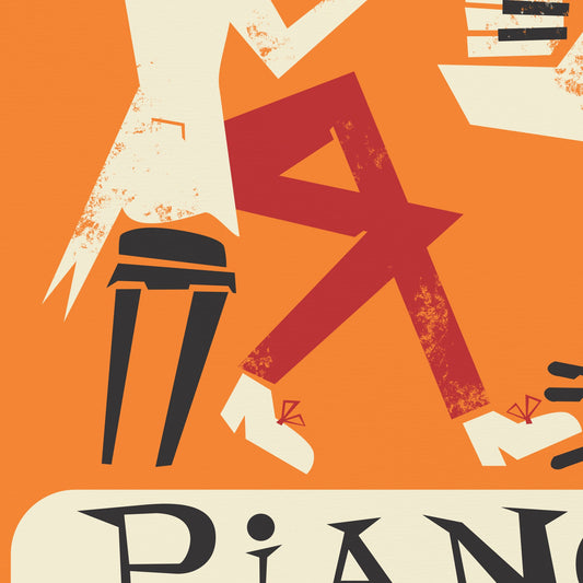 Piano Player Pop Rock Music Poster, Name Of Your Choice, Birthday Gift for Dad Pianist