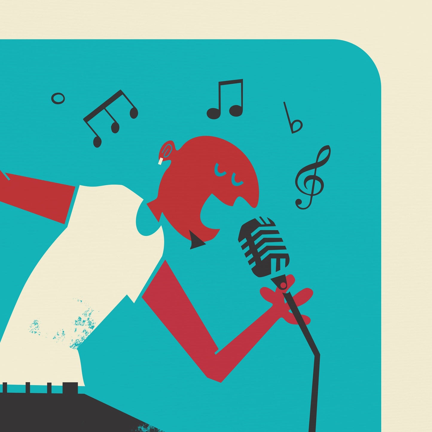 Rock Singer Poster, Rock & Roll Illustration, Add Your Favourite Colors