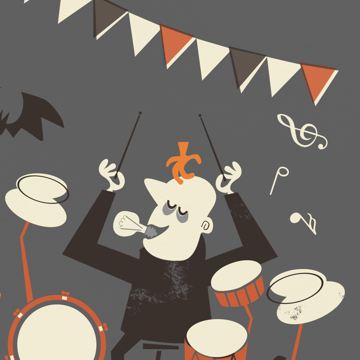Monster Band Poster, Halloween Art, Retro Spooky Wall Decor, Music Band Jack O Lantern, Salem, Dark