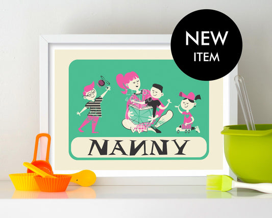 Nanny Gift Poster, Personalised Babysitter Leaving Gift,  Preschool Teacher Farewell