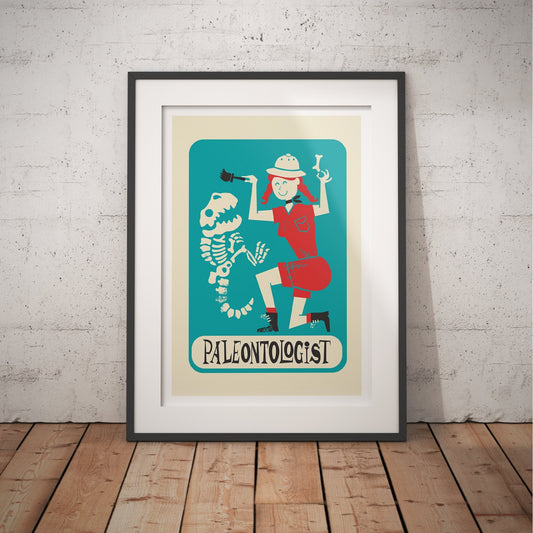 Paleontologist Poster, Personalized Art Mother Sister Daughter, Fossil Lover Funny Gift