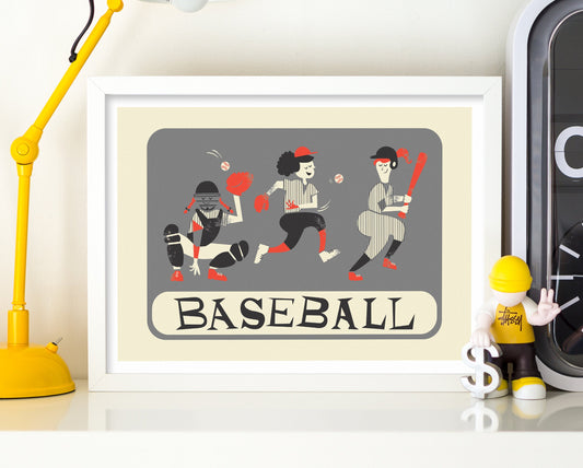 Baseball Team Poster, Softball Teammate Gift, Woman Empowerment Wall Art Decor