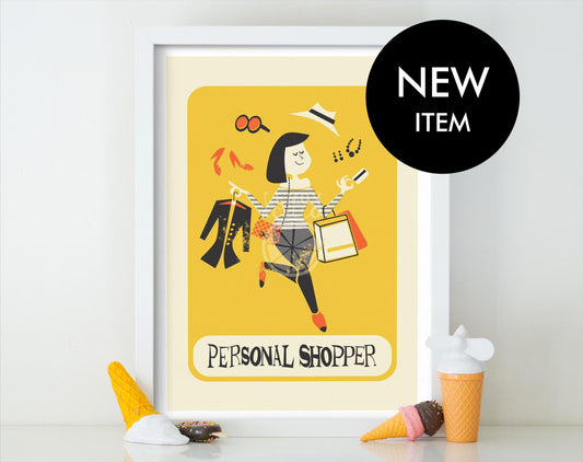 Personal Shopper Art Poster, Stylist Birthday Gift Print, Sustainable Fashion Gift For Female